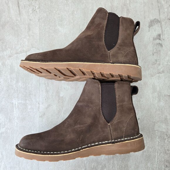 L.L. Bean Pull On Chelsea Boots Sz 8 Brown Nubuck Leather Comfort Ankle Booties - Picture 6 of 10